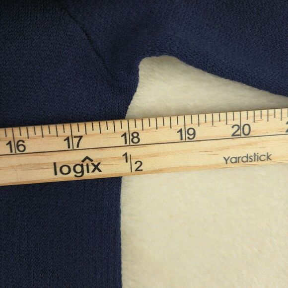 Nic+Zoe Women Sweater Hoodie Linen Small Navy White Active Nautical Stripes‎ - Picture 4 of 6